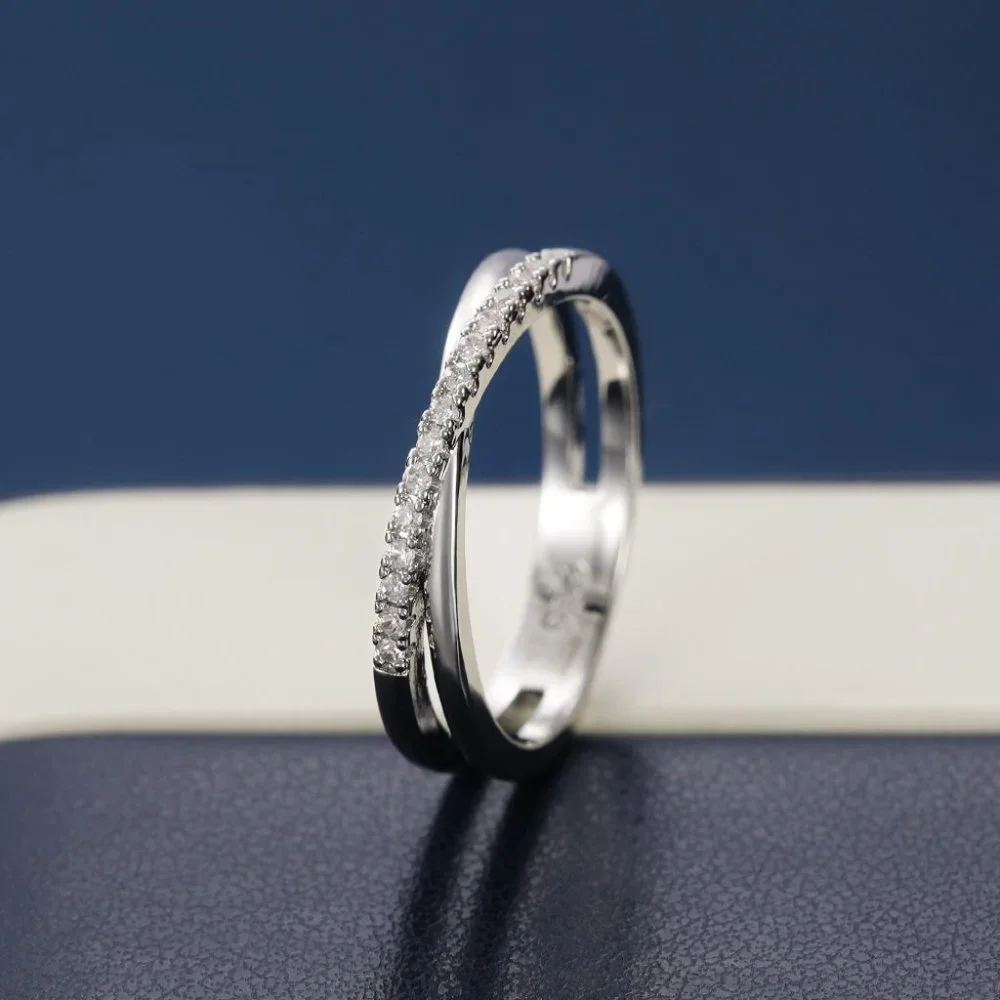 🍂 Trendy Advanced Texture 925 Silver Plated CZ Ring, FB16FA1151 - Picture 4 of 5